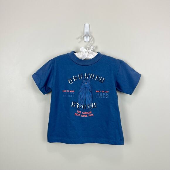 Vintage OshKosh B'gosh Blue Overalls Tee 2T USA - Picture 1 of 9